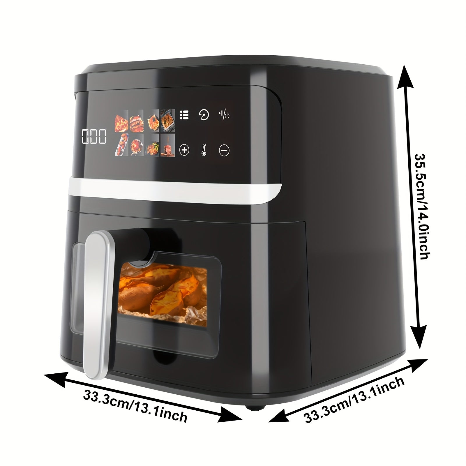 8.5QT Large Air Fryer, 1350W Smart Digital Touchscreen Oilless Cooker with 8 Preset Menus, Non-stick Dishwasher-Safe Basket, Viewing Window, Interior Light, Kitchen Accessories, Kitchen Appliances, Toaster Oven, Healthy Cooki
