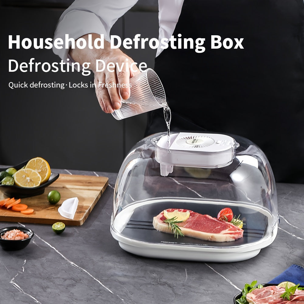 Household Freshness Defroster Box For Frozen Meat Rapid And Safer Way Of Thawing Food, Restore Food Freshness, Suitable For Home Kitchens, Food Defrosting Box With Drainage Tray, Kitchen Appliances