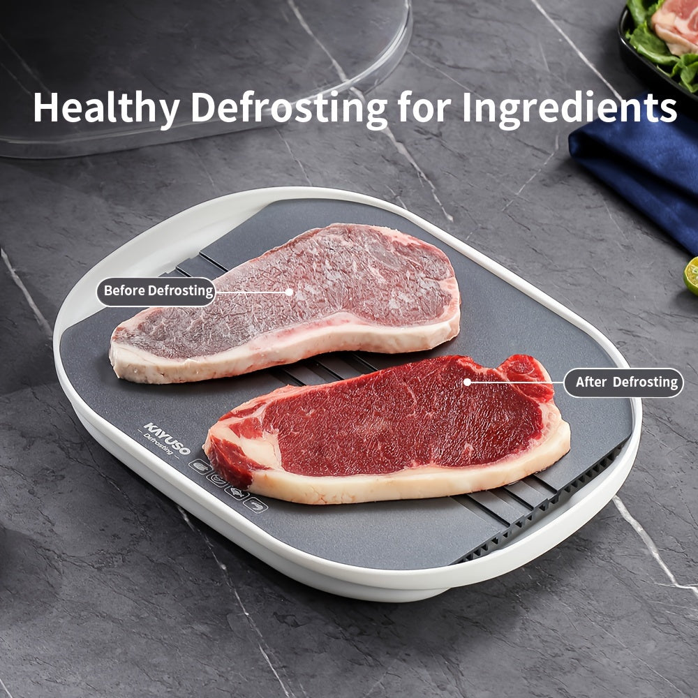 Household Freshness Defroster Box For Frozen Meat Rapid And Safer Way Of Thawing Food, Restore Food Freshness, Suitable For Home Kitchens, Food Defrosting Box With Drainage Tray, Kitchen Appliances
