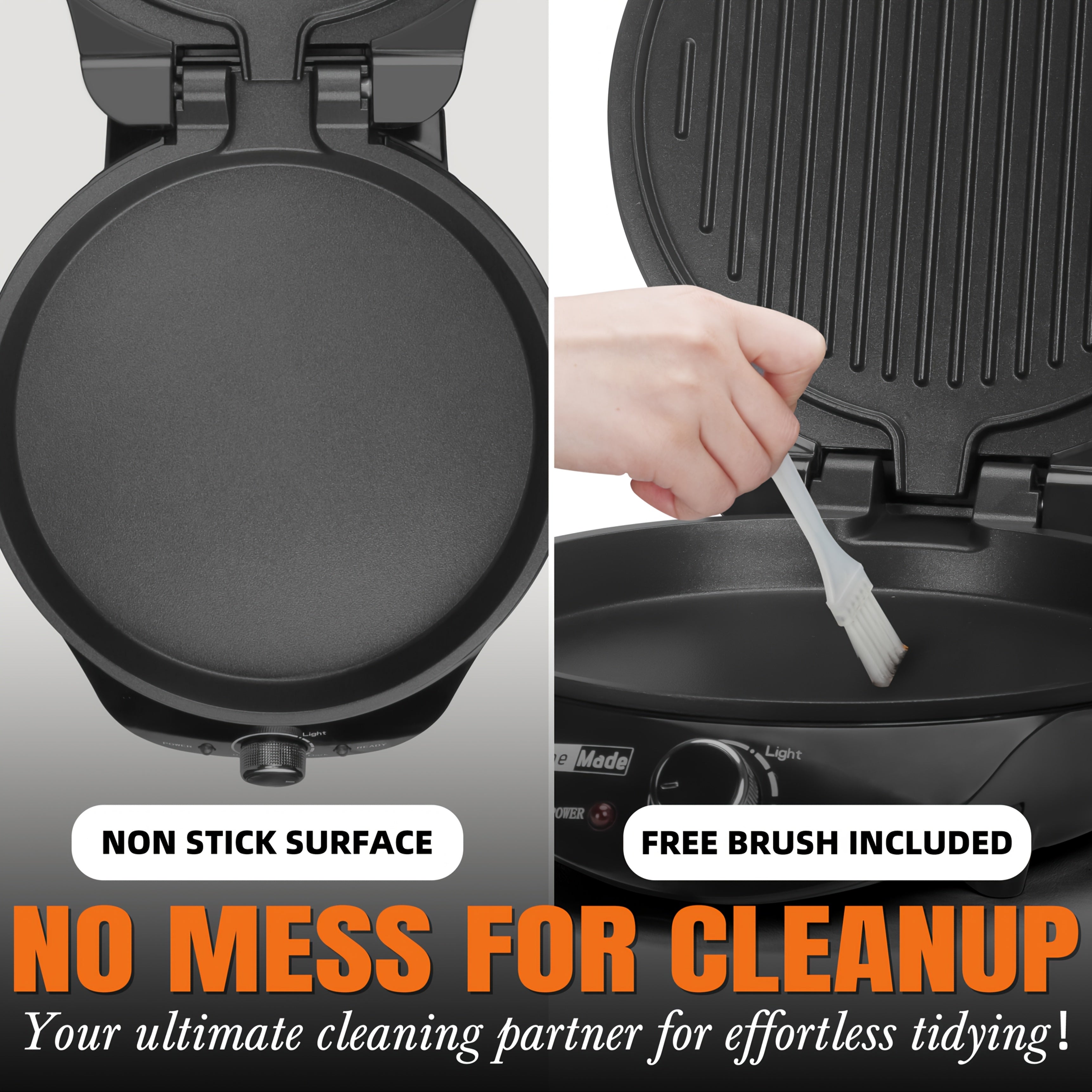 10 Inch Electric Griddle Nonstick, Multi-Funtional Quesadilla Maker, Pizza Maker, Electric Grill Indoor, Smokeless Indoor Grill, Non-Stick Surface, Kitchen Appliances, Black