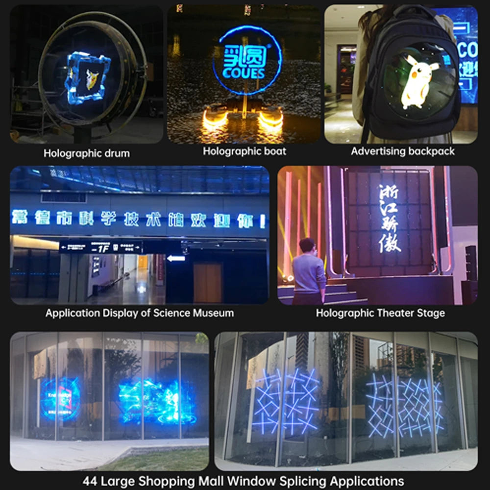 65cm 1280LED Holographic Fan Projector Professional Advertising Display LED Equipment Wholesale Supplies Hologram Holigram