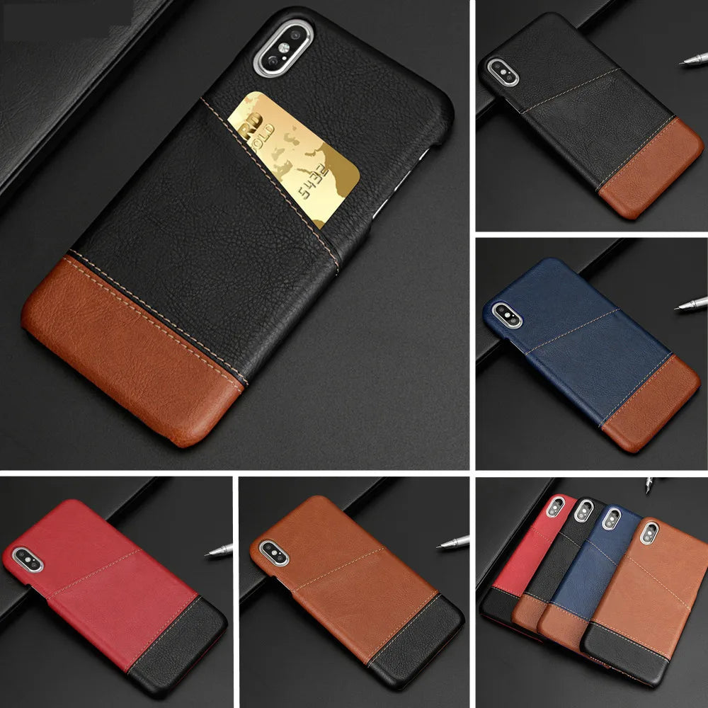 For iPhone XR Case Luxury Slim Leather Credit Card Holder Wallet Case X XS MAX SE 2020 11 12 Pro Max 7 8 6 6S Plus 5 5S Funda