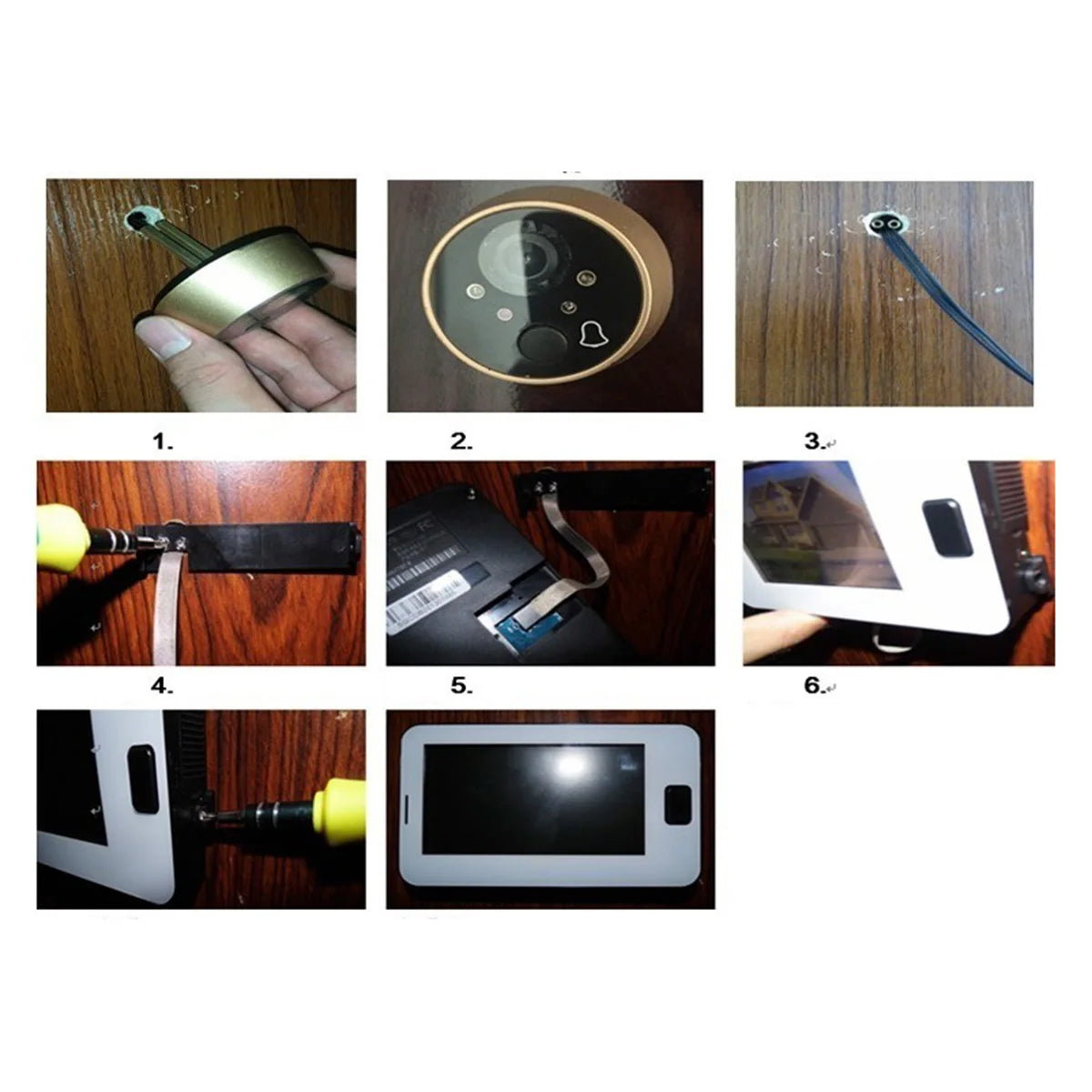 4.3 inch LCD Color Screen Digital Doorbell IR Night Door Camera Photo Recording Digital Door Viewer Smart Peephole Doorbell