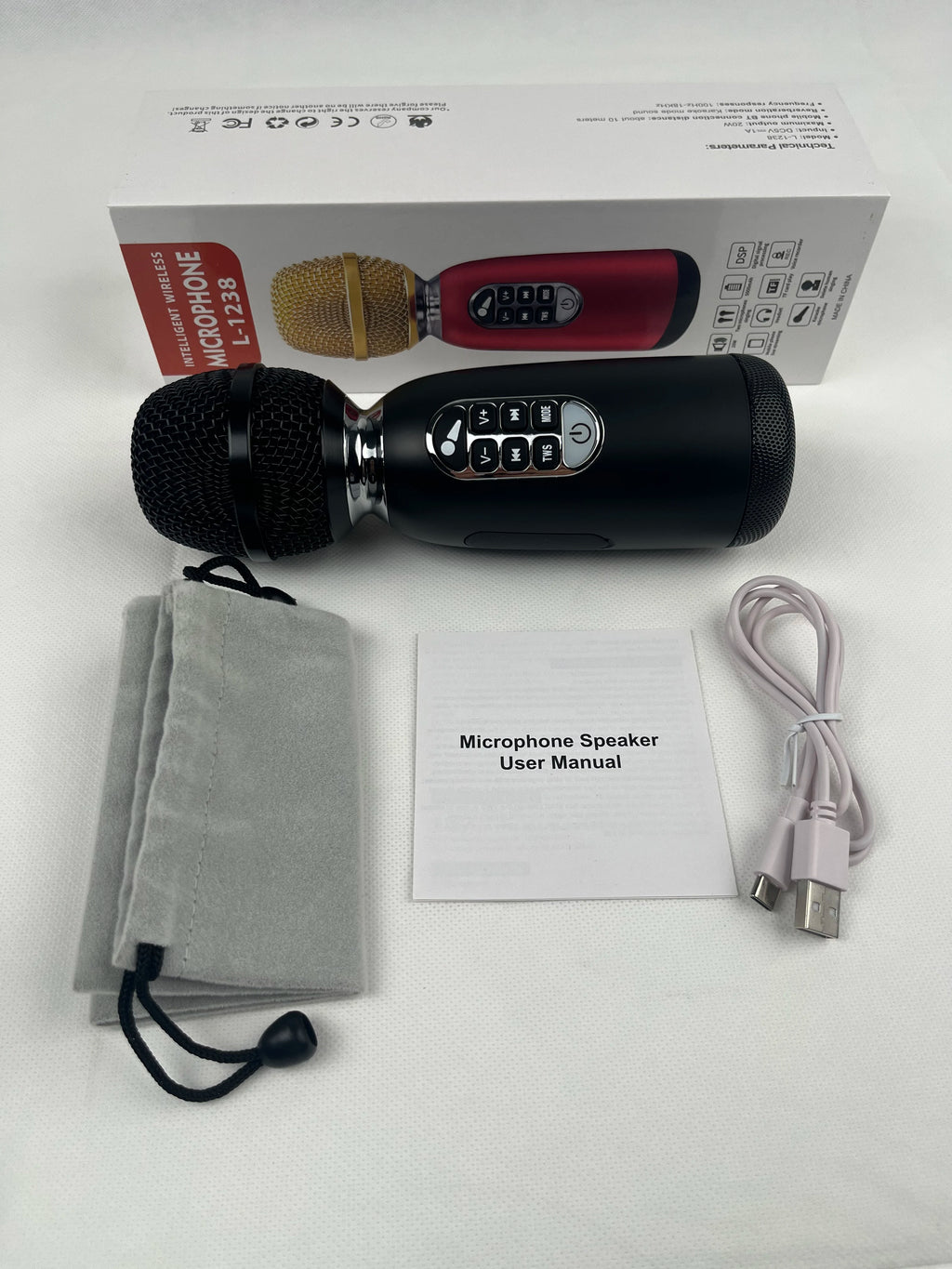 YOFITS L-1238 20w Small Mini Hand Blutooths Wireless Karoke Singing Microphone for Mobile Phone