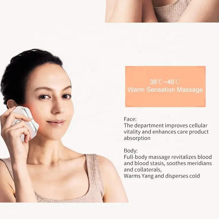 Hot Cold Beauty Device for Anti-Aging Portable Skin Tightening Scrapping Guasha Tool Face Lift Electric Gua Sha Massager