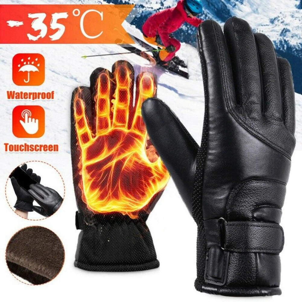 Winter Electric Warming Gloves Thermal Heated Gloves USB Heated Gloves Waterproof Winter Outdoor Warm Gloves for Off Road Skiing