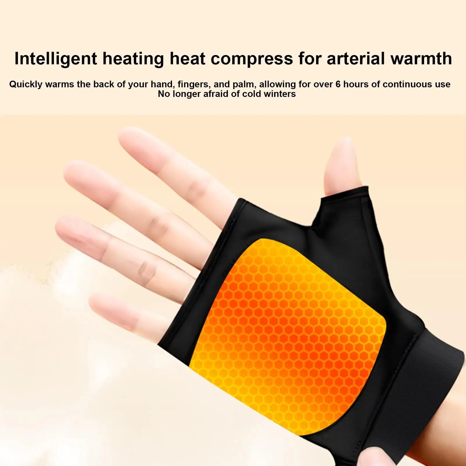 Digital Display Heated Gloves USB Electric Hand Warmer with 3 Heat Levels for Outdoor Sports & Office Use