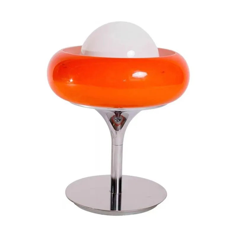 Bauhaus Glass Floor Lamp Living Room Bedroom Study Retro Orange Red Lampshade LED Metal Floor Light Egg Tart Table Lamp Lustre