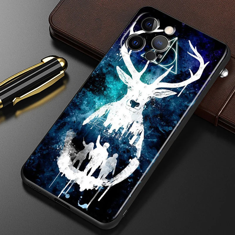 H-H-Harries Logo P-Potteres Art For iPhone 15 14 13 12 11 XS XR X 8 7 SE Pro Max Plus Mini Black Back Phone Case