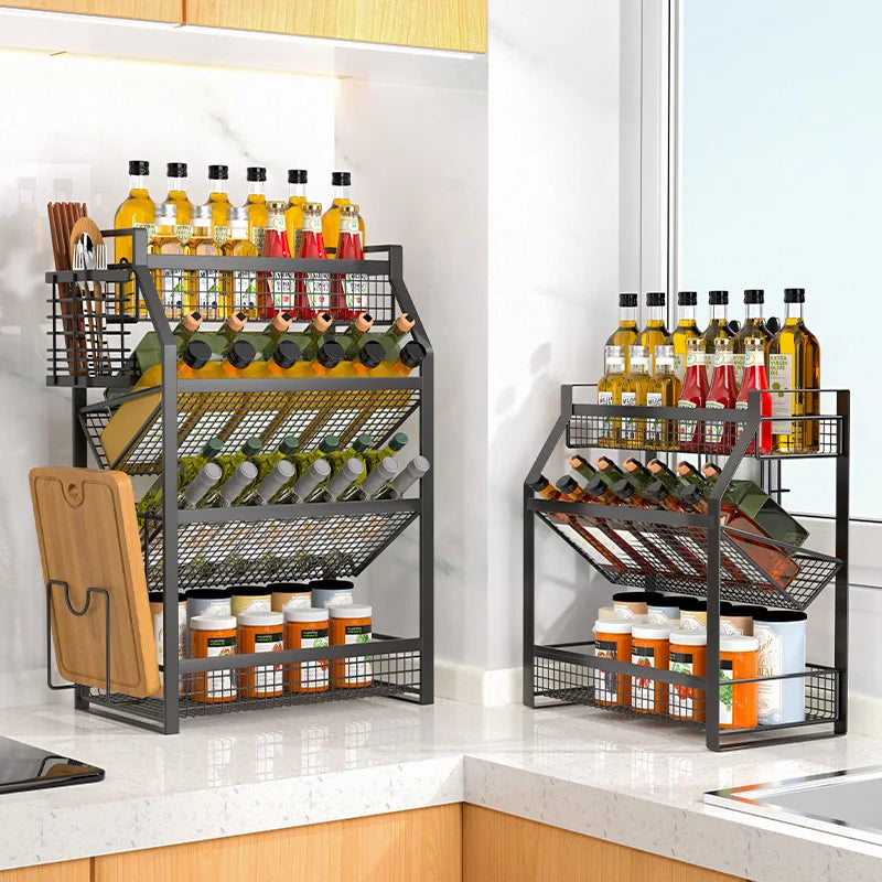 Kitchen Condiment Shelf Multi Tier Drawer Storage Cabinet Basket Organizer Drawer Ideal Countertop Pantry Under The Sink Desktop