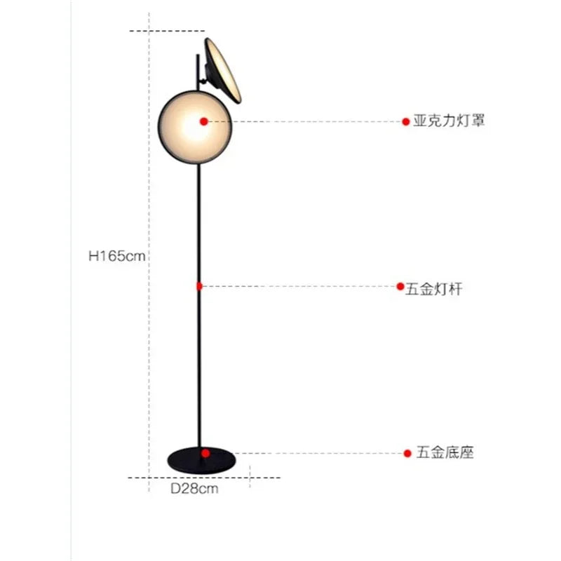 Bulat Floor Lamp Led Nordic Simple design lamp replica Living Room stand light Double Horn  Bedside Lamparas decor sofas lights