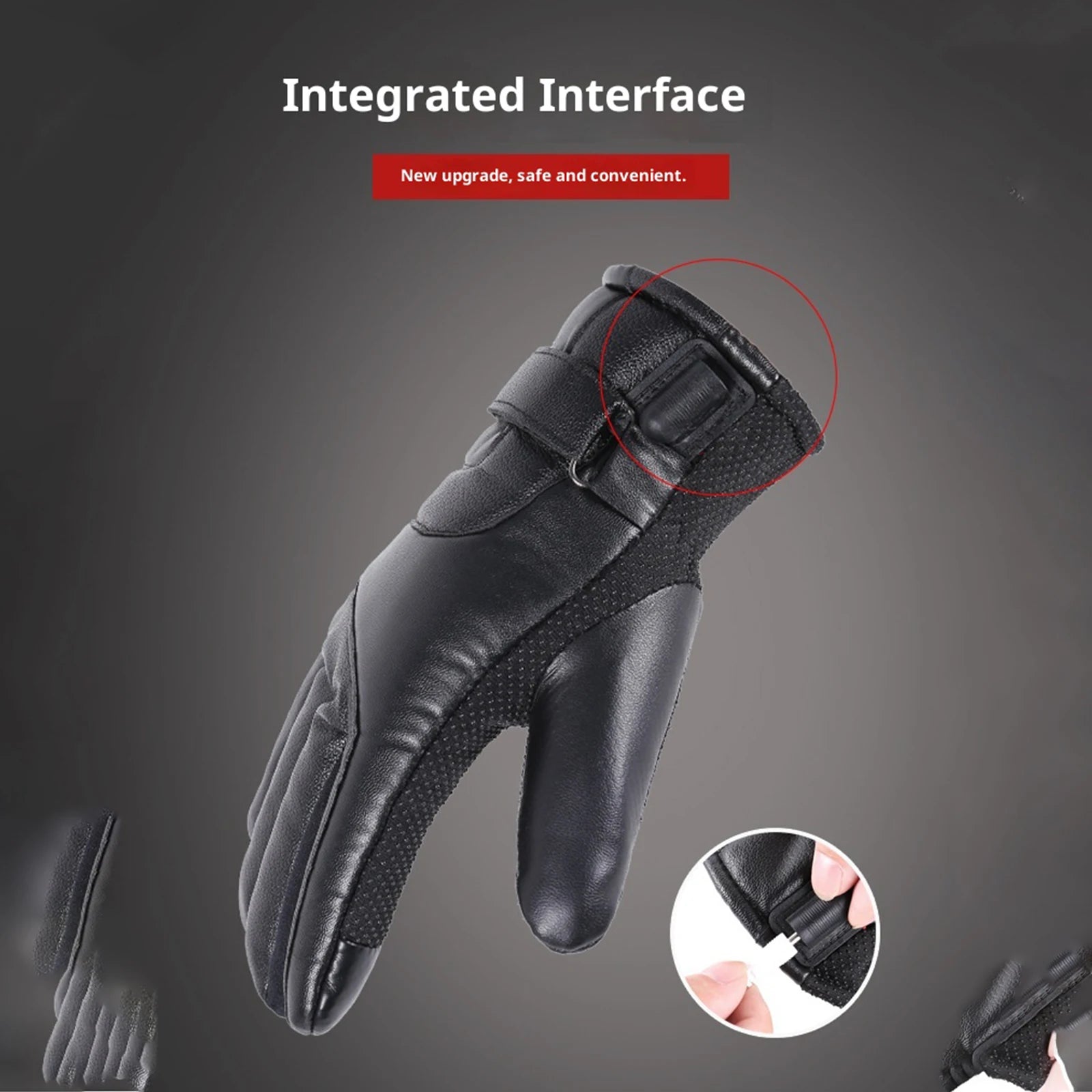 2025 NEW Touchscreen Hand Warmer Windproof Soft Leather Heating Gloves for Motorcycle Thermal Gloves for Winter Ski Sports