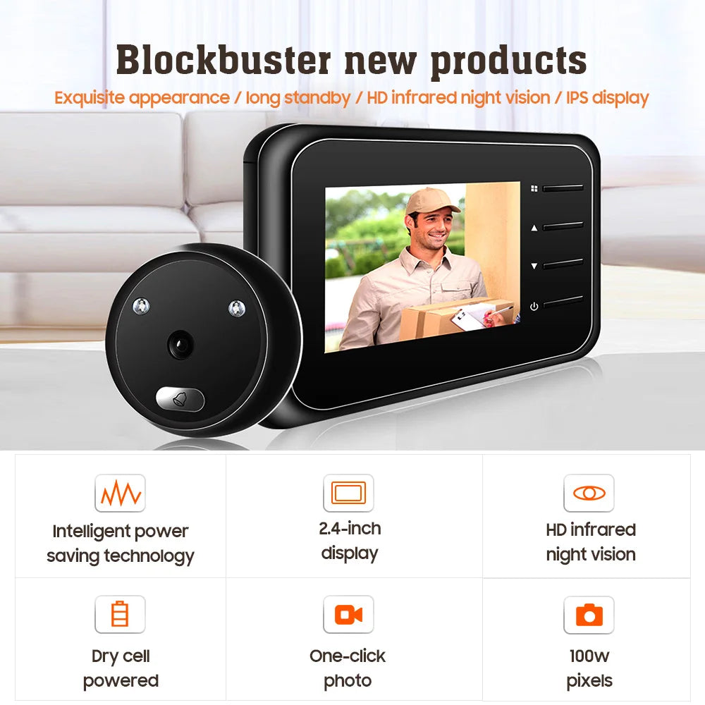 Doorbell Door Viewer Camera Door Peephole with Wireless Monitor Live View Available Digital Night Vision Photo Shooting