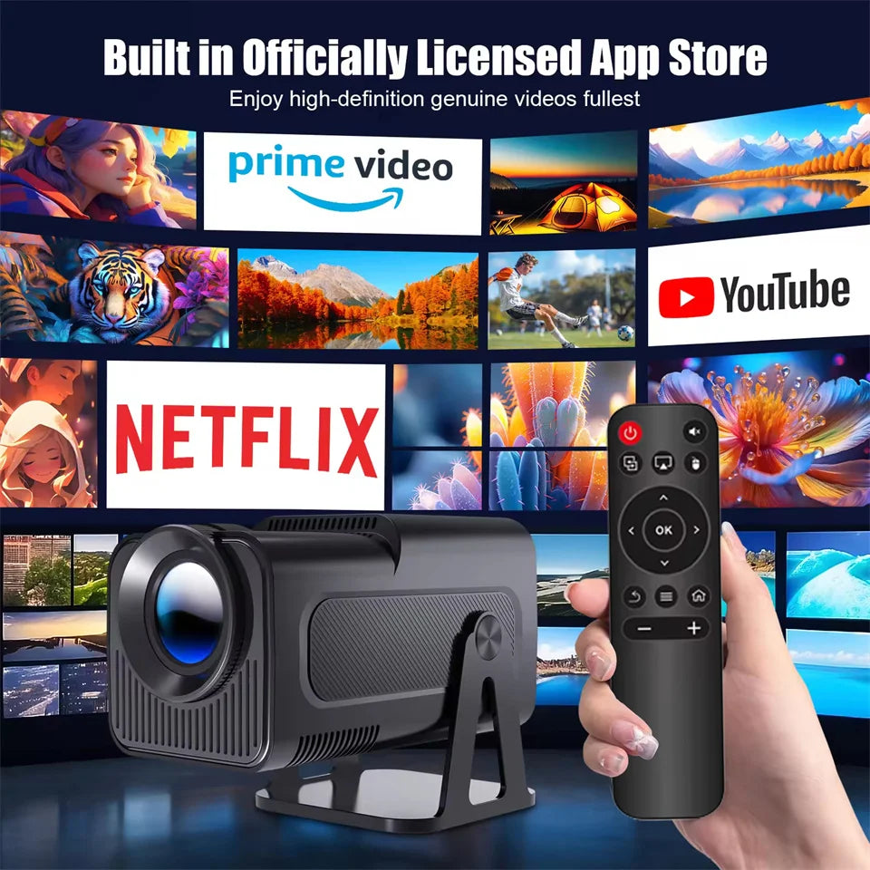 Home Projectors HY320 4K HD Android 11 Projector Native 1080P 320ANSI Wifi6 BT5.0 1280*720P Cinema Portable Outdoor Projetors