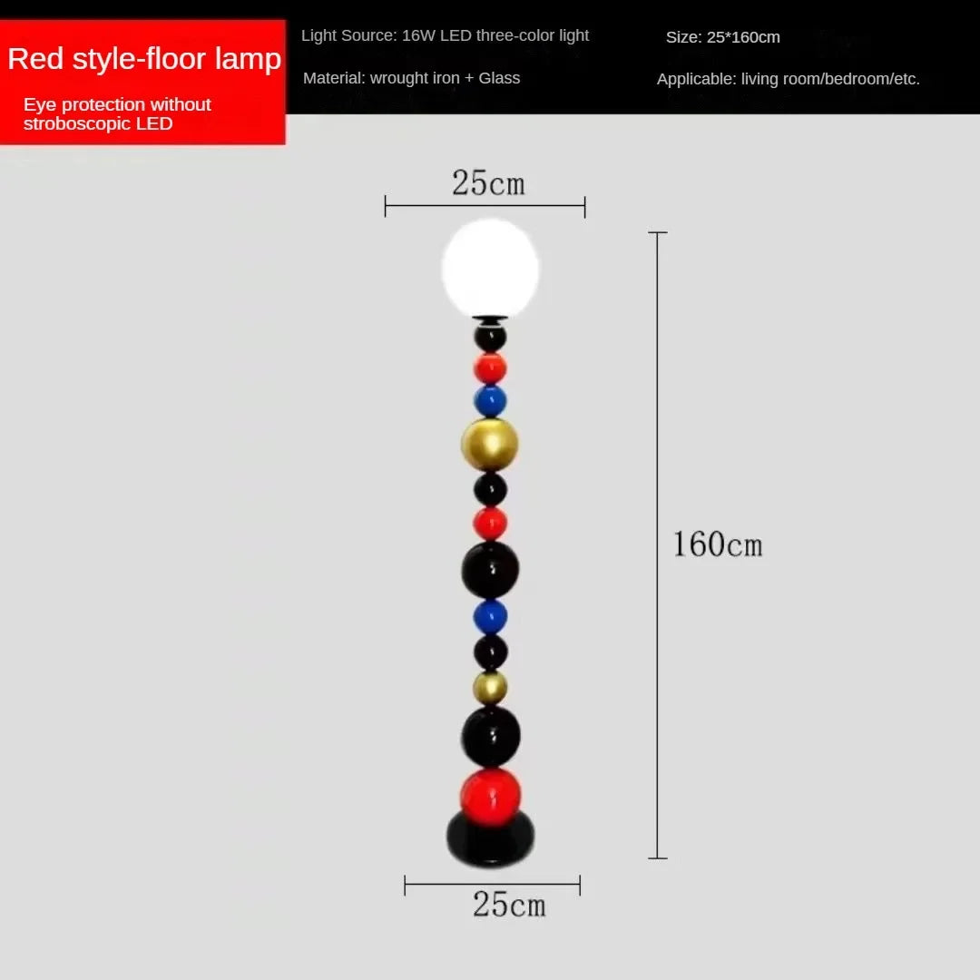 American Colorful Round Glass Ball Floor Lamps Modern Designer Standing Floor Lights for Living Room Bedroom Table Beside Lamps