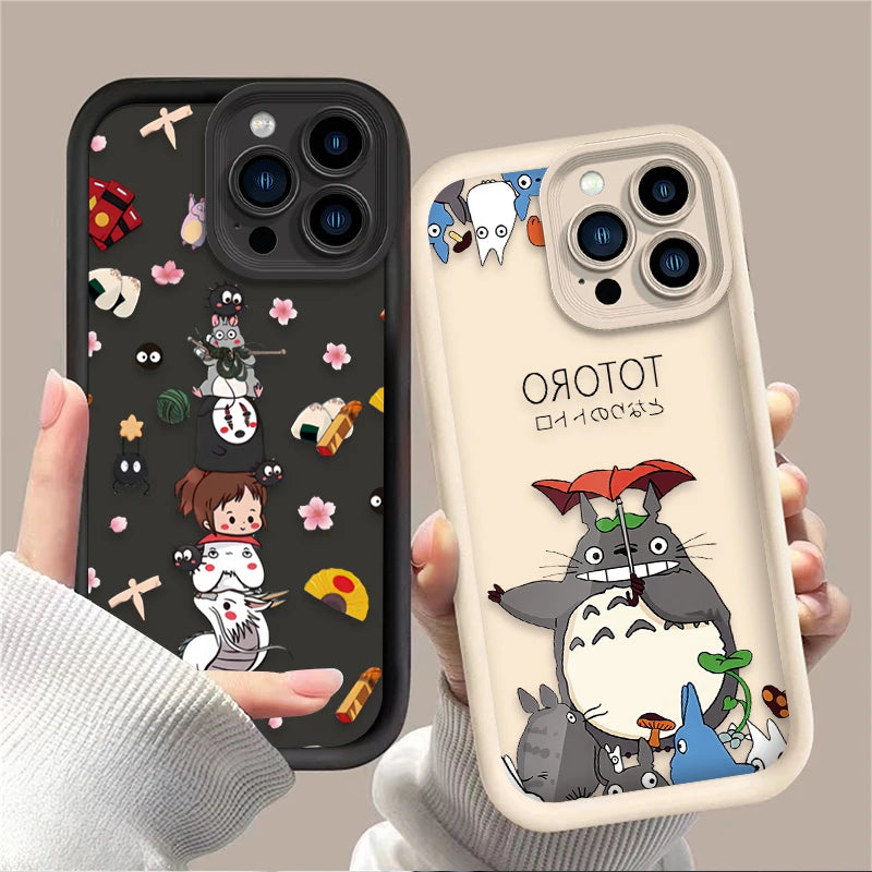 Cartoon Cute T-Totoros Phone Case For iPhone 17 Air 16 16E 15 14 13 12 11 Pro Max X XS X S Max XR SE 2020 SE4 7 8 Silicone Cover