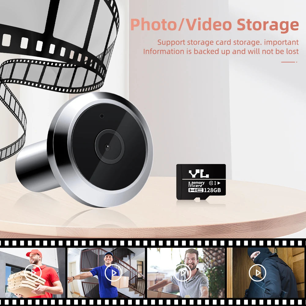 WSDCAM 1080P Photograph Video Doorbell Wifi Home Security Door Eye Camera PIR Motion Detection Door Peephole Viewer