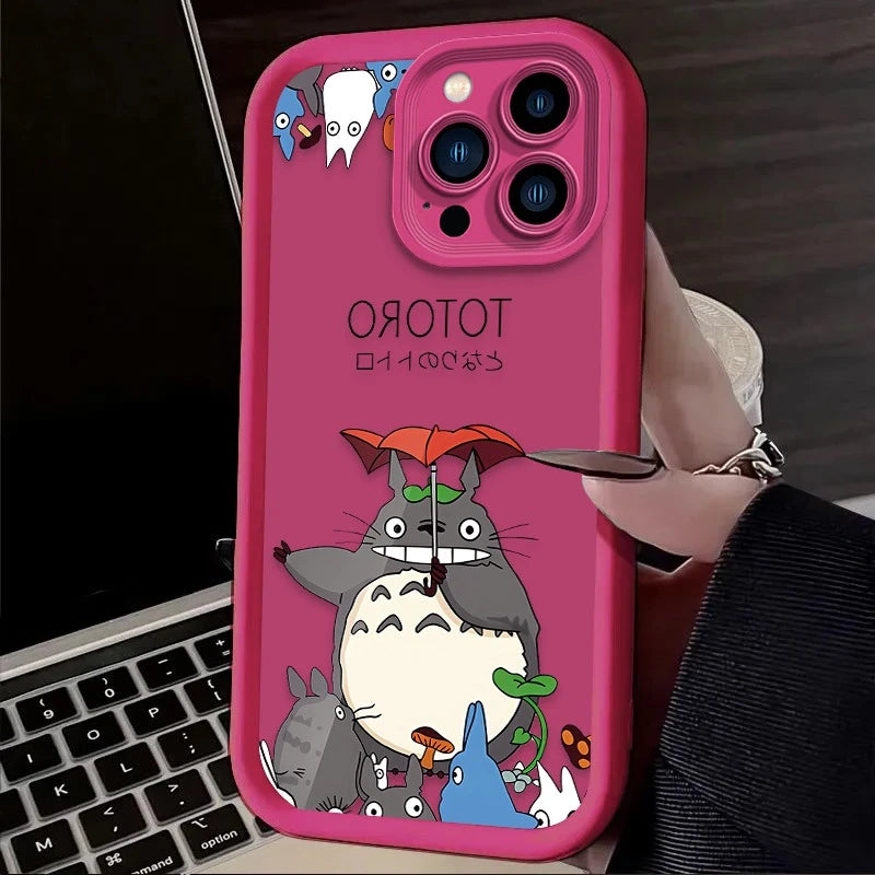 Cartoon Cute T-Totoros Phone Case For iPhone 17 Air 16 16E 15 14 13 12 11 Pro Max X XS X S Max XR SE 2020 SE4 7 8 Silicone Cover