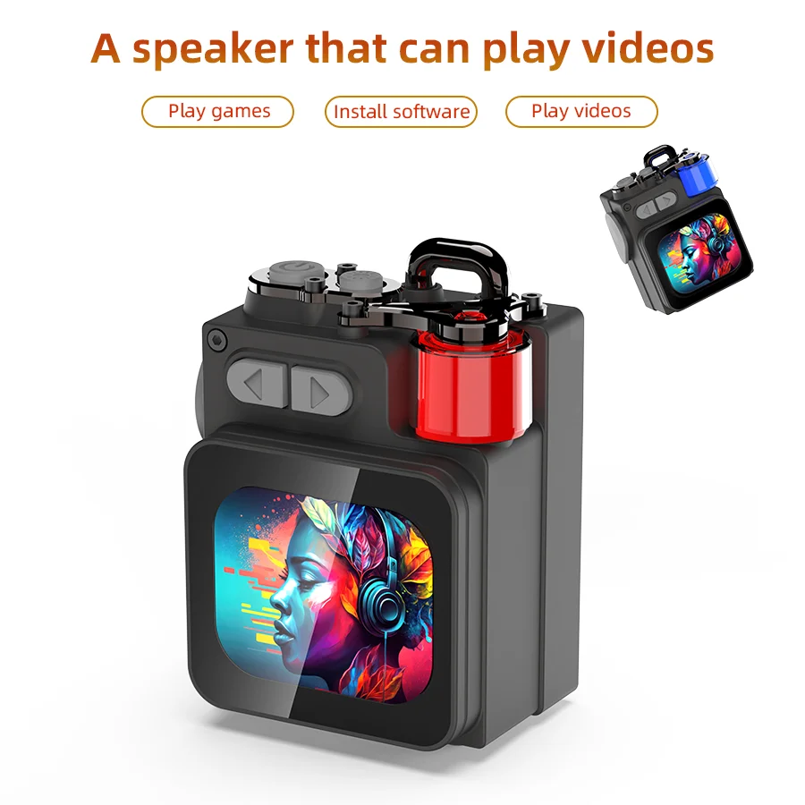Newest Wireless Bluetooth Metal Mechanical Speaker With LED Display Screen RGB Desktop Subwoofer Support Calendar Alarm Clock