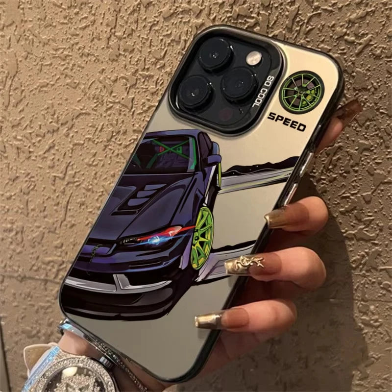 Luxry Sports Car Phone Case For iPhone 11 12 13 14 15 16 Pro Max XS XR X 7 8 Plus Mini SE Shockproof Bumper Fundas