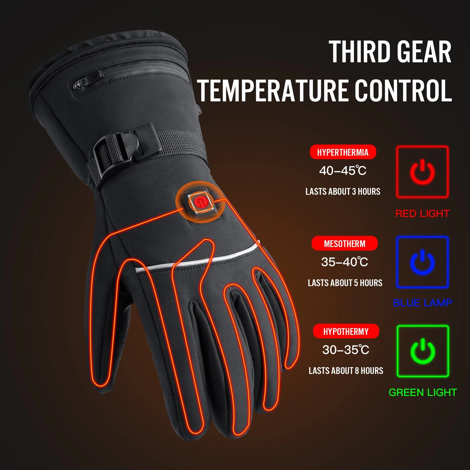 Electric Heated Gloves Motorcycle Winter Moto Heated Gloves Warm Waterproof Rechargeable Heating Thermal Gloves For Snowmobile