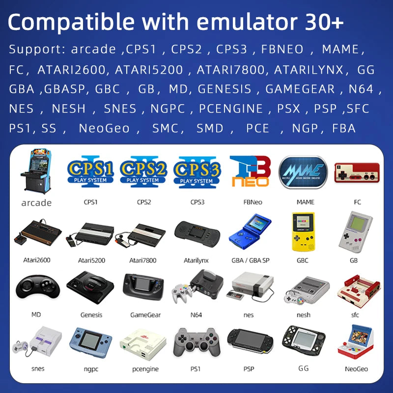 Project X Portable Pocket Pro Video Game Console 256G Games 4.3” IPS Screen Support PS1 CPS2 Retro Gaming Dual Speaker Stereo