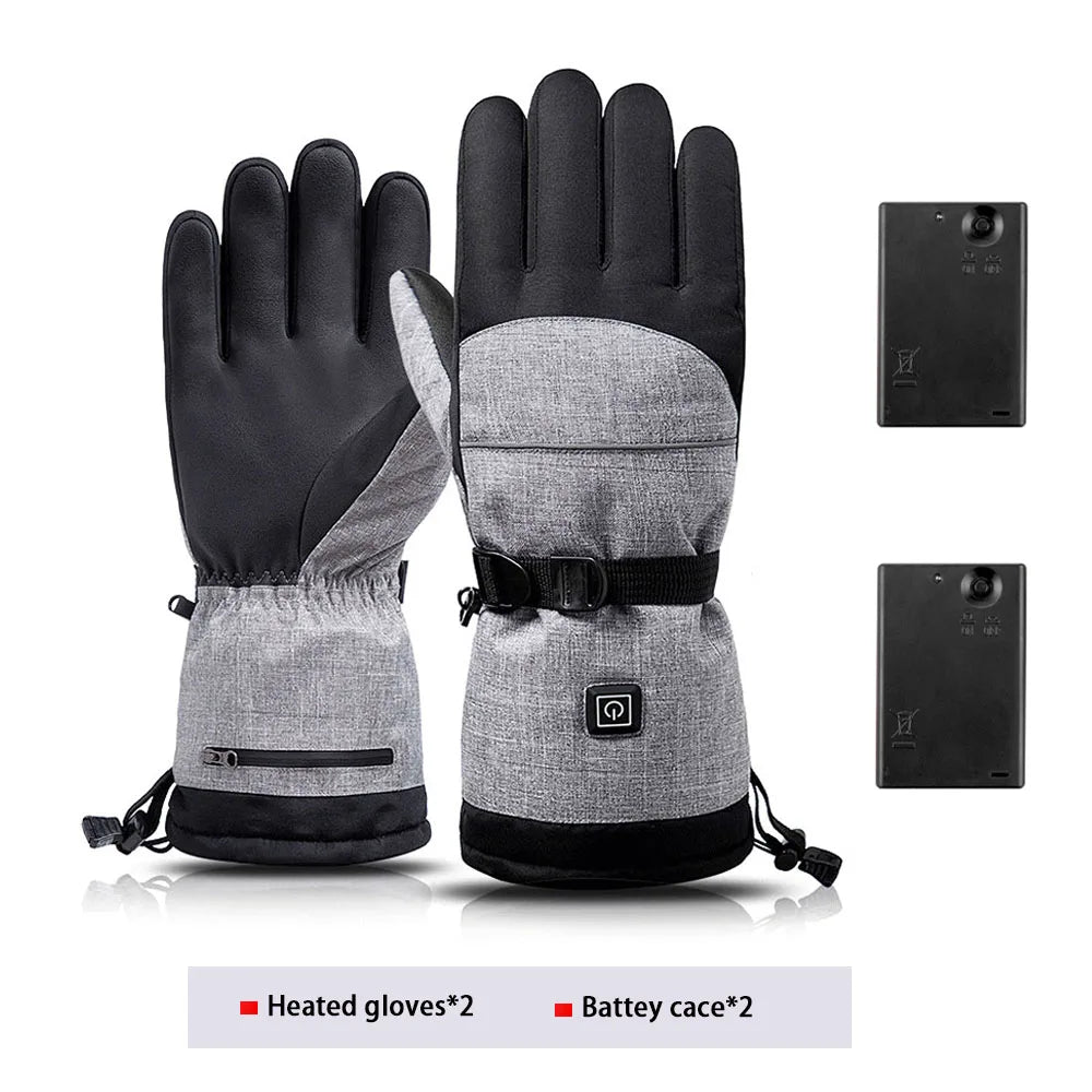 Heated Skiing Waterproof Gloves Battery Case Electric USB Charging Heating Gloves Winter Outdoor Warm Touch Screen Heated Gloves