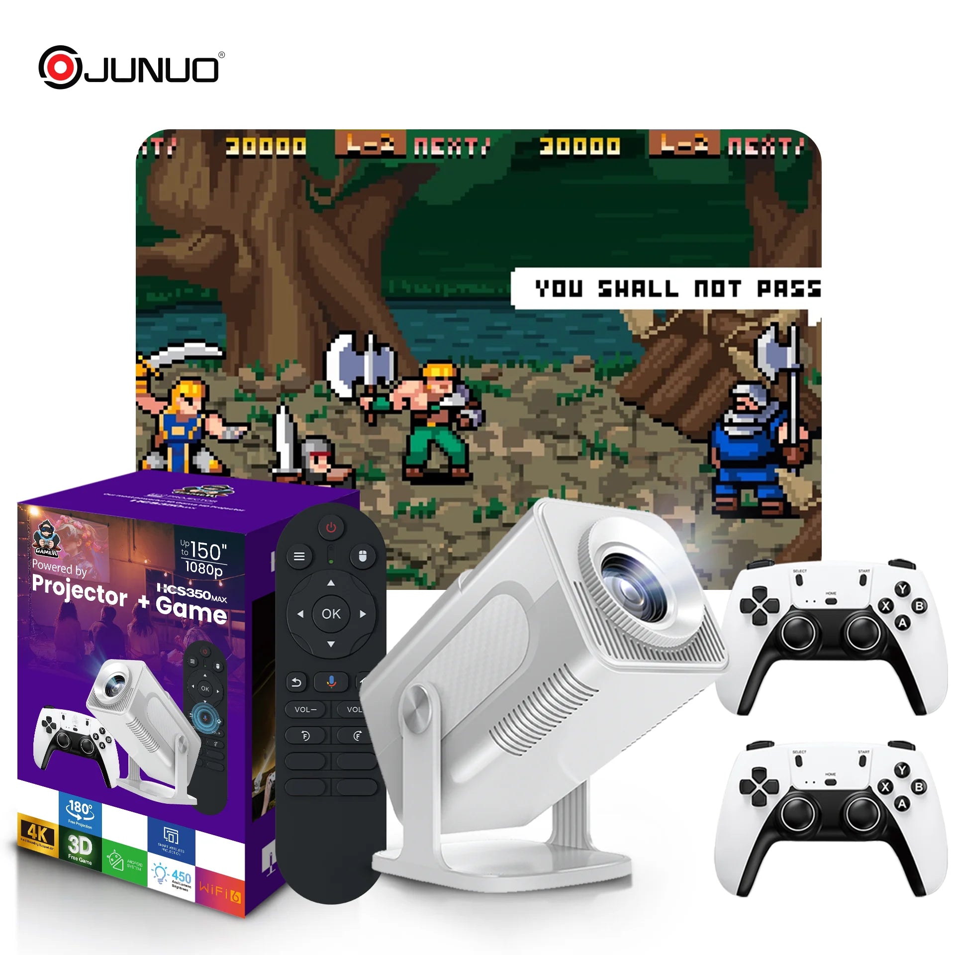 UBISHENG GAME Projector 4K Android Wifi6 Allwinner H713 BT5.0 1080P Cinema Outdoor Portable Projetors