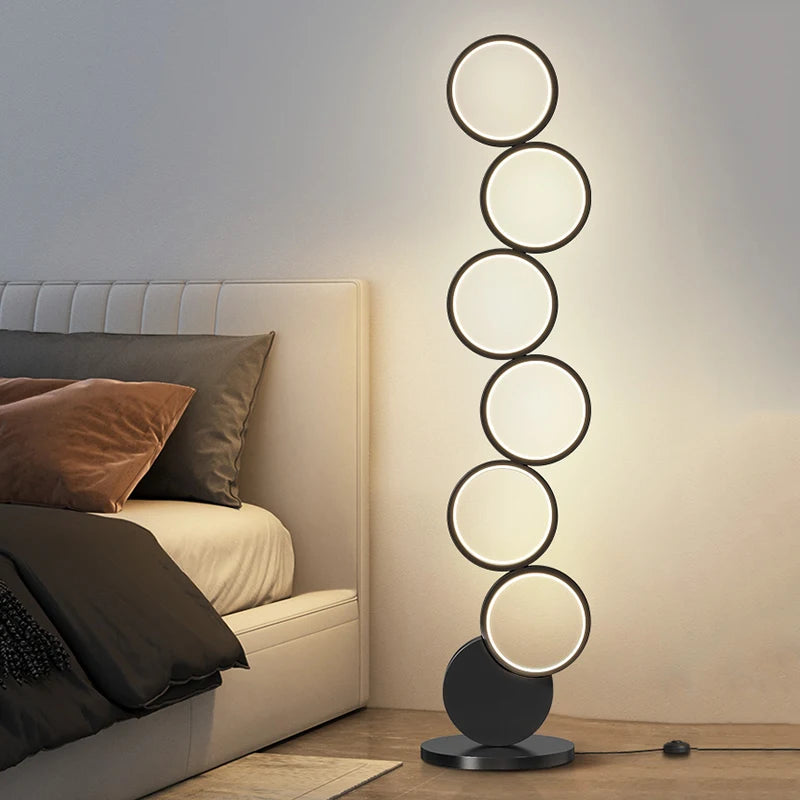 Modern Minimalist LED Floor Lamp for Living Room Bedroom Study Ins Style Creative Remote Control Dimming Vertical Lamp Fixture