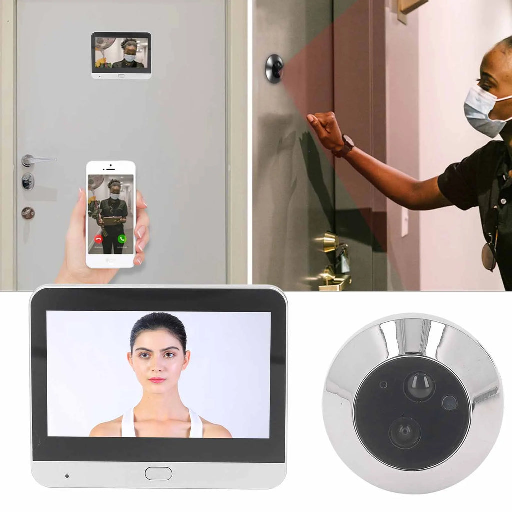 Digital Door Viewer 120 Degree Wide Angle Peephole Camera 1080P Automatic Snapshot with 4.3in  LCD Monitor for Home