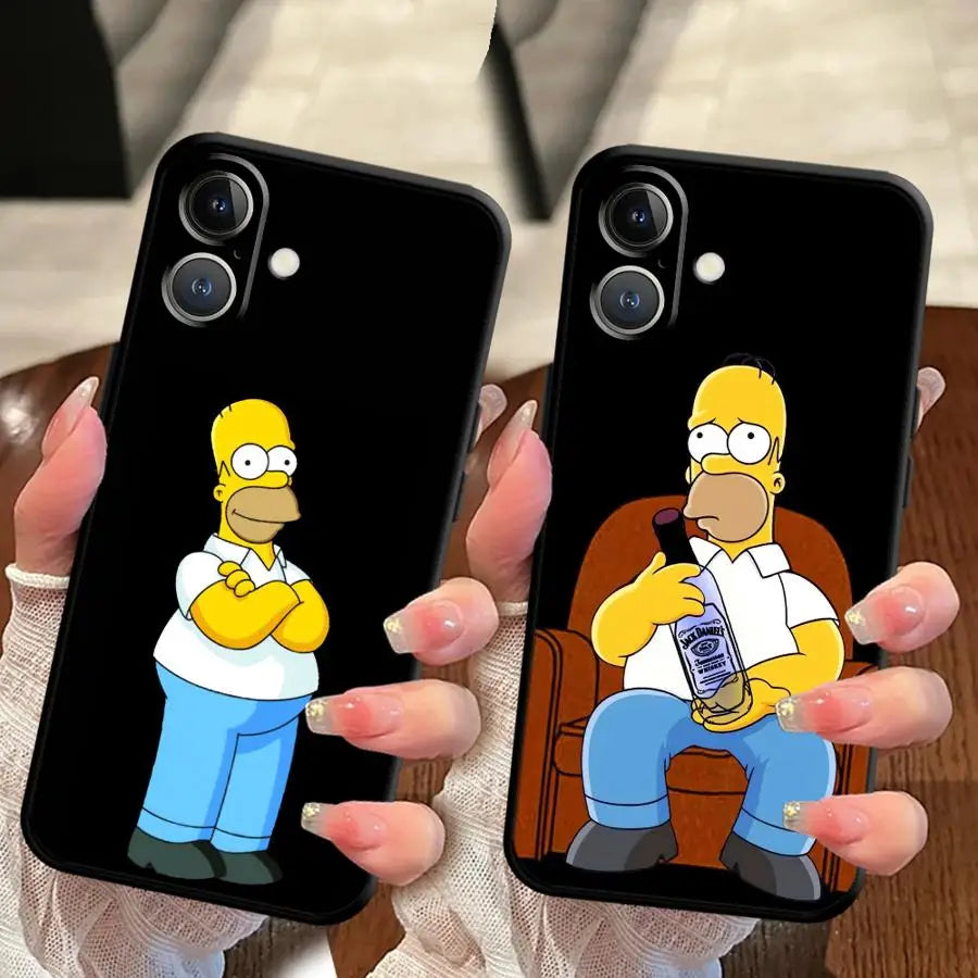 Simpson's Father's Daily Routine Soft Back Phone Cover Case for iPhone X XS XR 7 8 12 13 Mini 15 Plus 11 17 16 Pro Max SE 17Air