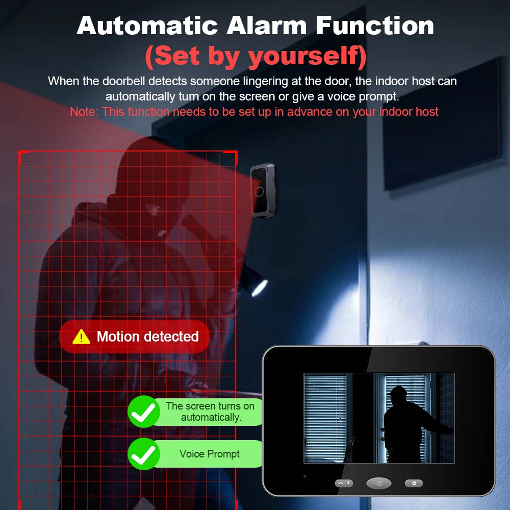 Wsdcam Smart Wireless Intercom Doorbell Digital Door Camera Viewer New Version Supports Wifi Tuya Auto Recording Waterproof