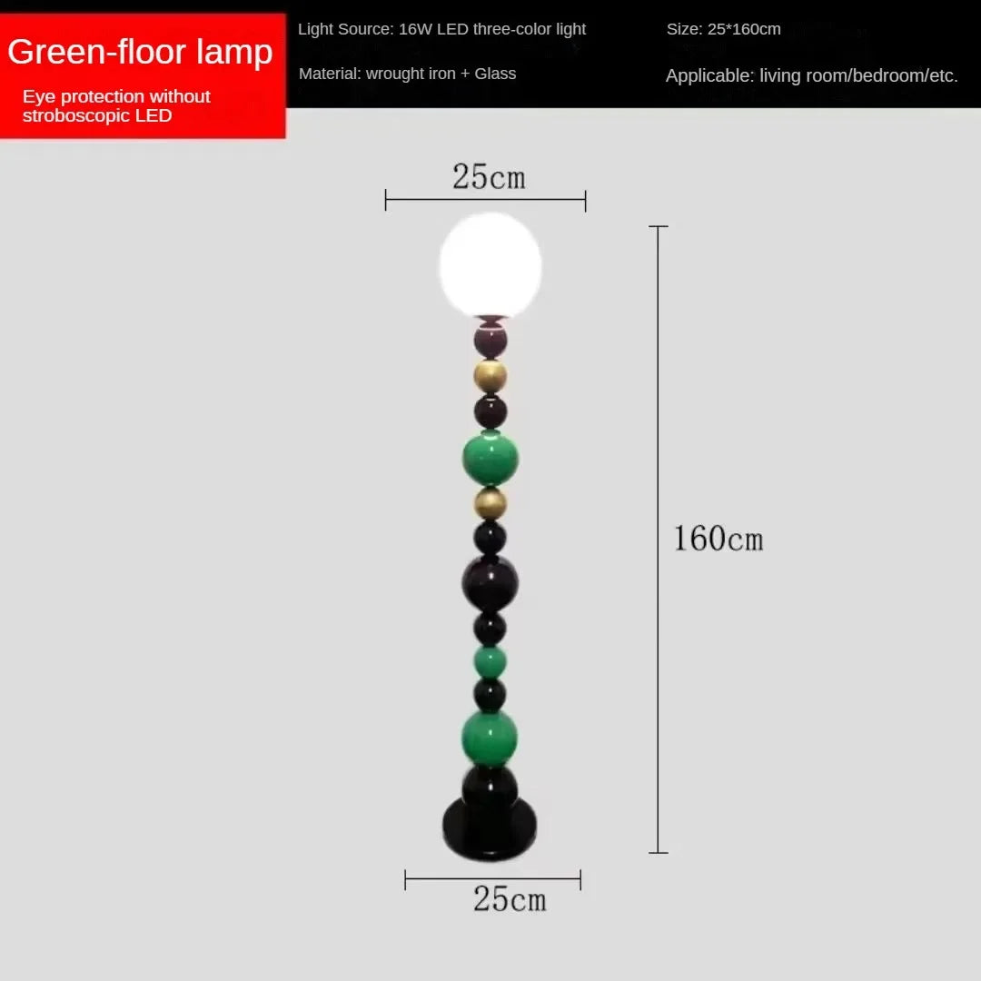 American Colorful Round Glass Ball Floor Lamps Modern Designer Standing Floor Lights for Living Room Bedroom Table Beside Lamps