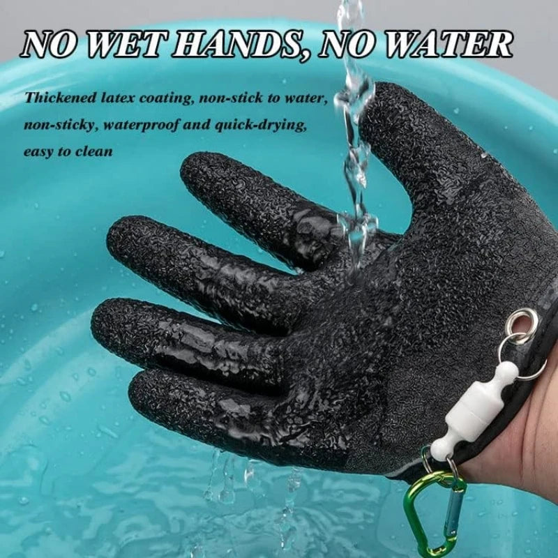 Fishing Catching Gloves Magnet Release Anti-slip Protect Hand From Puncture Scrapes Waterproof Fishing Gloves