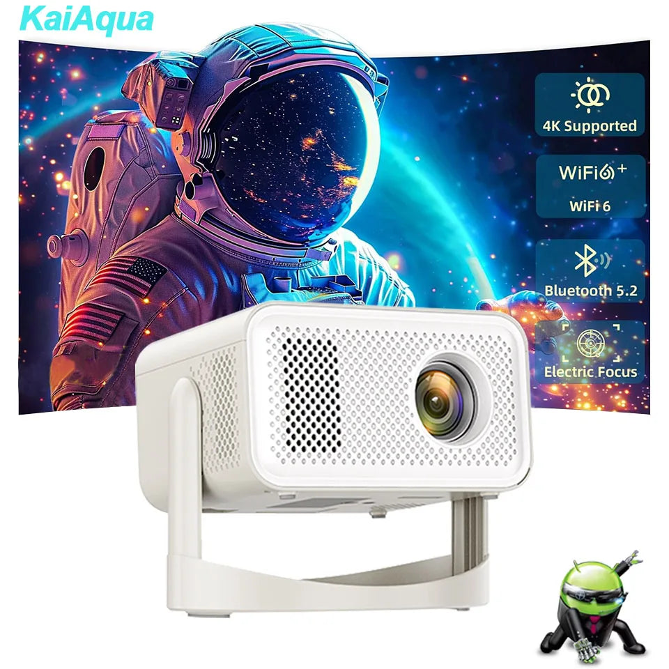Portable Projector 4K 900ANSI WiFi 6 Android 11 Projector Support Full HD Movie Gaming 1080P Home Outdoor Cinema Beam Projectors