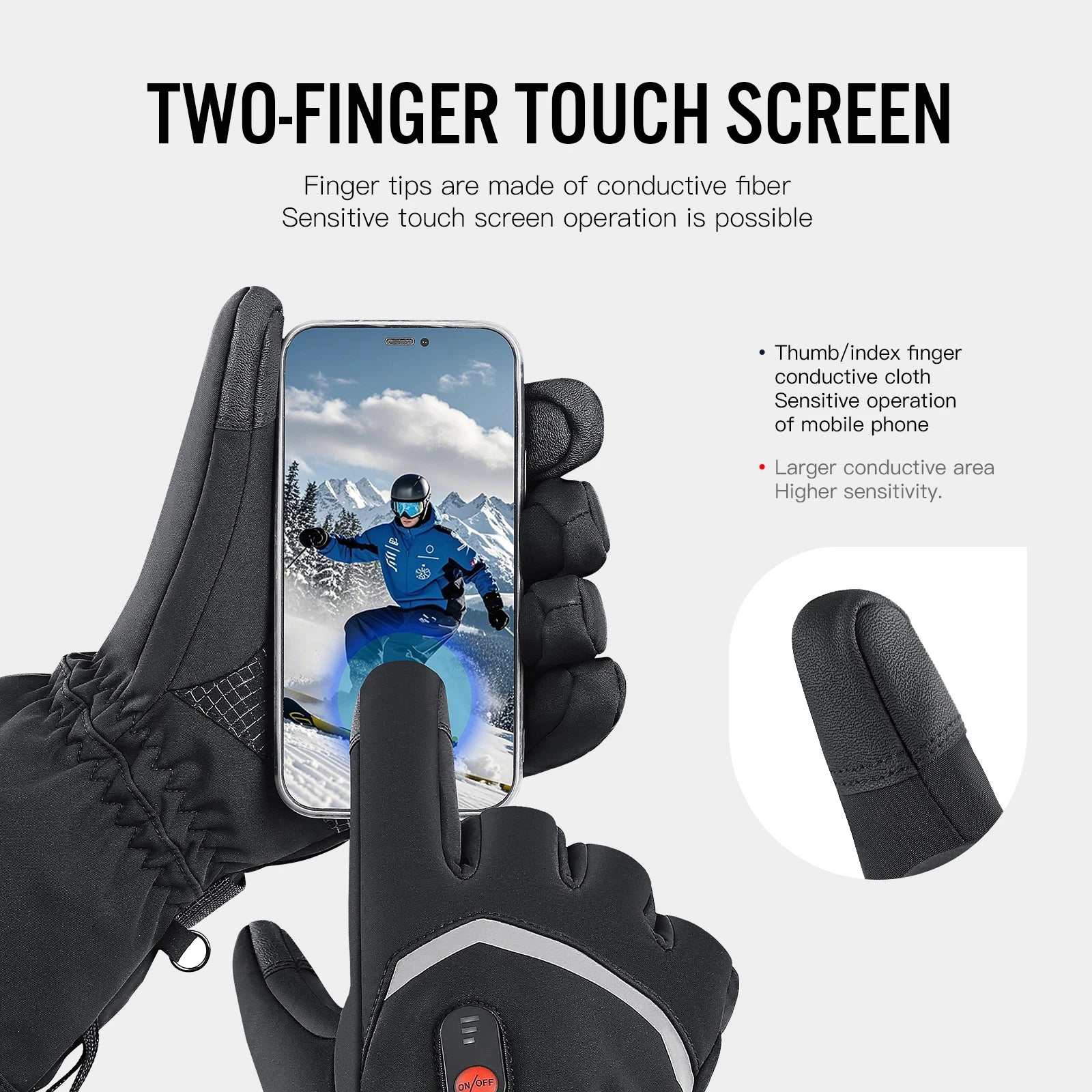 Electric Heated Gloves Motorcycle Winter Moto Heated Gloves Warm Waterproof Rechargeable Heating Thermal Gloves For Snowmobile