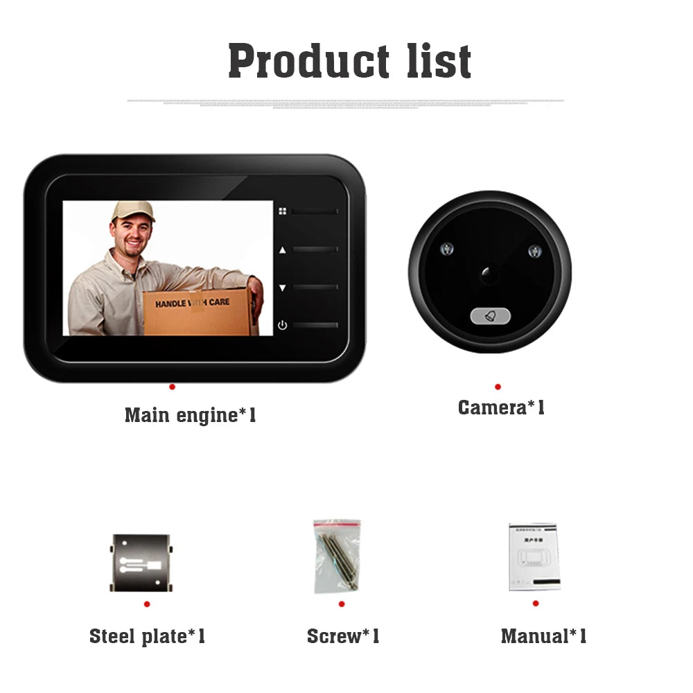 Doorbell Door Viewer Camera Door Peephole with Wireless Monitor Live View Available Digital Night Vision Photo Shooting