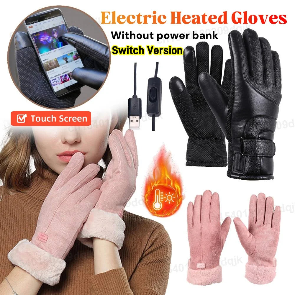 NEW Motorcycle Heated Glove Waterproof Rechargeable Heating Thermal Gloves Heated Motorcycle Gloves Winter Warm Motorcycle Glove