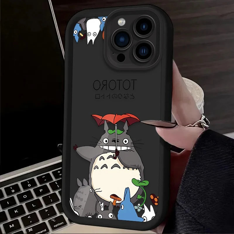 Cartoon Cute T-Totoros Phone Case For iPhone 17 Air 16 16E 15 14 13 12 11 Pro Max X XS X S Max XR SE 2020 SE4 7 8 Silicone Cover