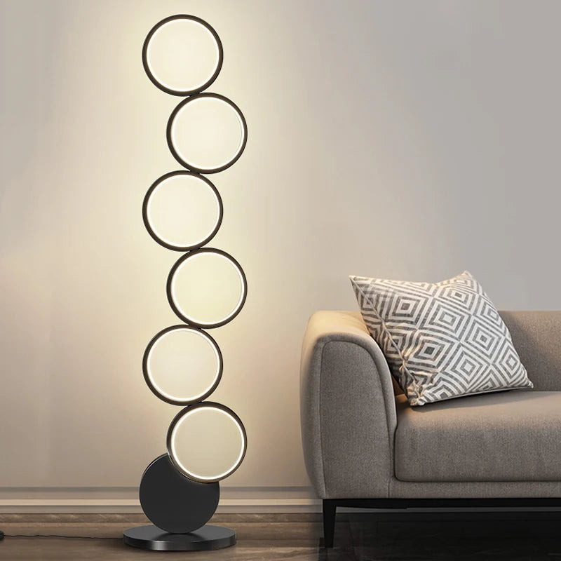 Modern Minimalist LED Floor Lamp for Living Room Bedroom Study Ins Style Creative Remote Control Dimming Vertical Lamp Fixture