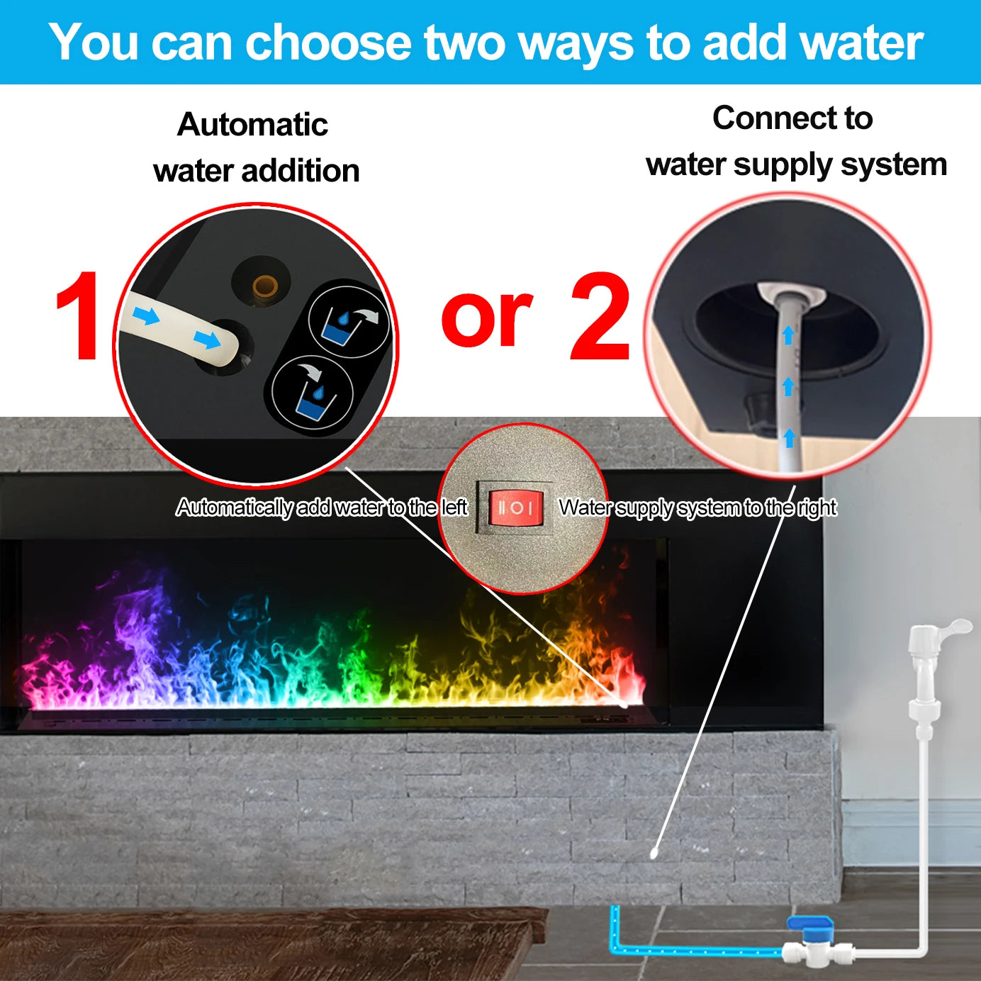 Intelligent water replenishment multi-color atomization fireplace designer luxury home decoration 3D atomization fireplace