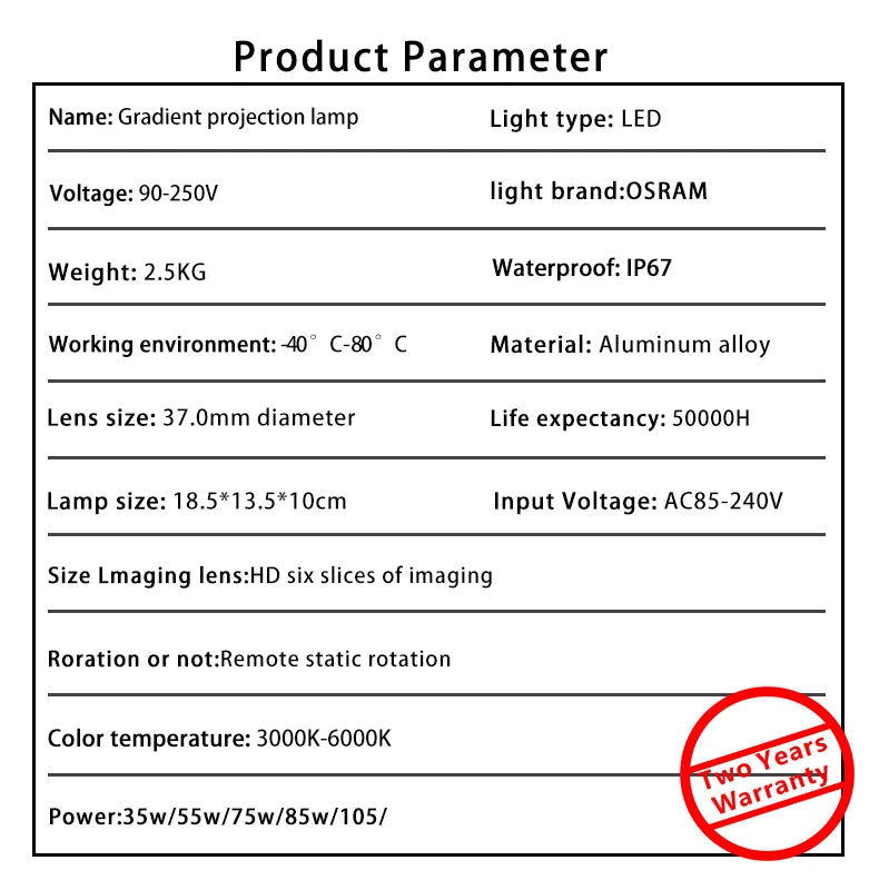 Custom Led HD Color Change Indoor Or Outdoor ip67 Waterproof Rotating Advertising Logo Image Projection Lamp Gobo Projector