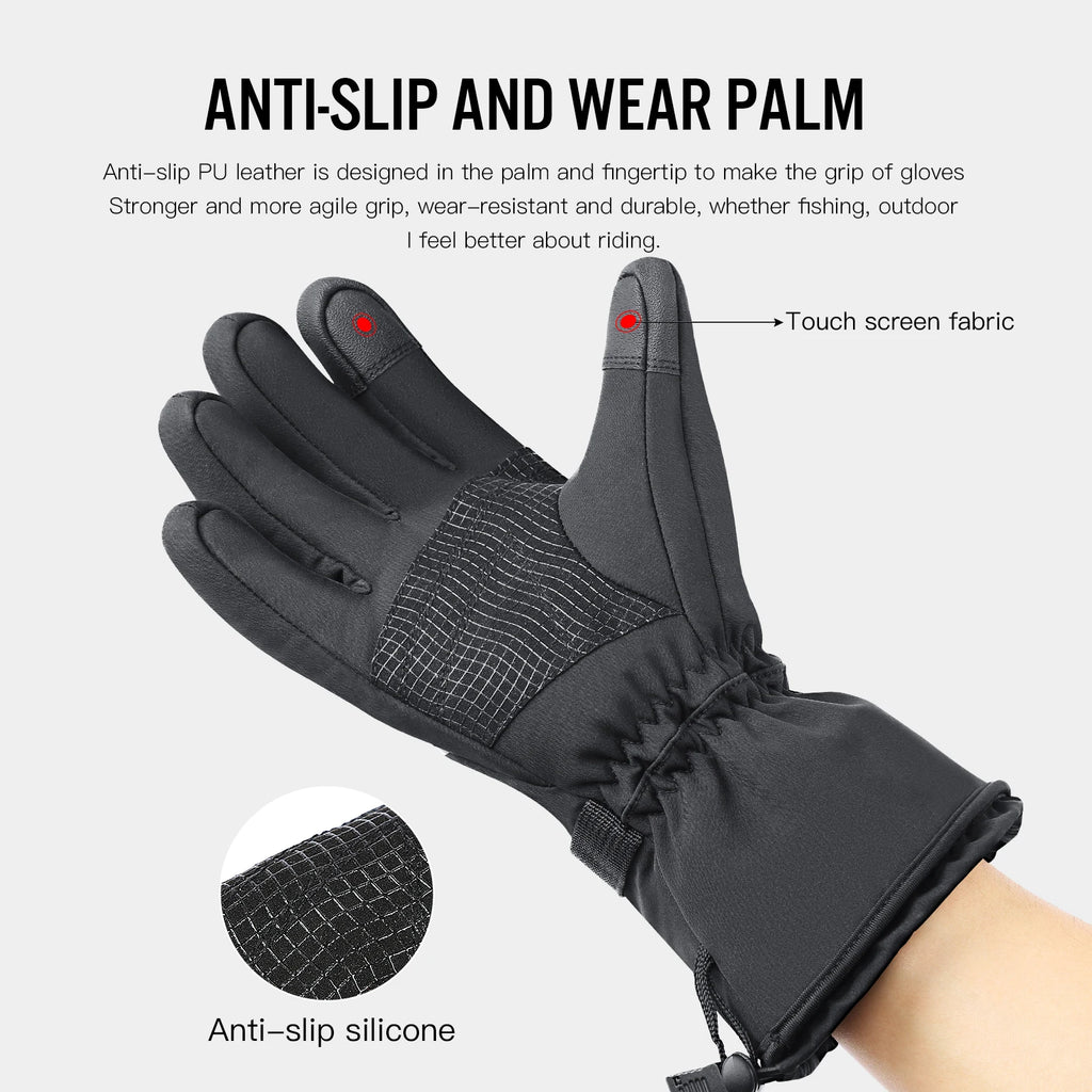 Electric Heated Gloves Motorcycle Winter Moto Heated Gloves Warm Waterproof Rechargeable Heating Thermal Gloves For Snowmobile