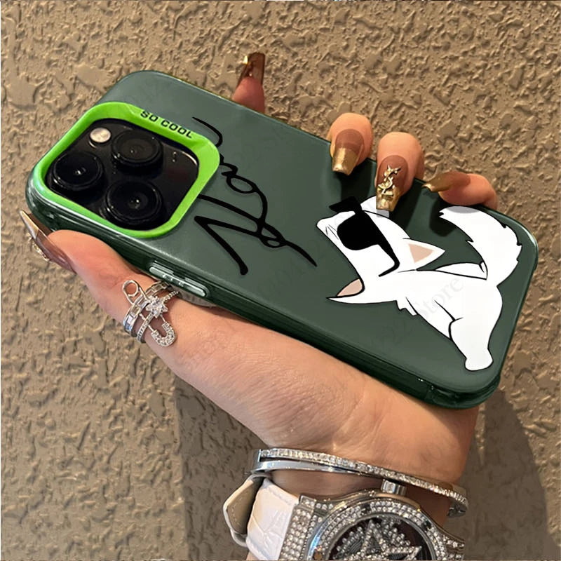 Cartoon Designer Signature Plating Case for iPhone 16E SE4 12 16 15 14 13 11 Pro Max XS X XR 8 7 Plus SE 2020 Shockproof Cover