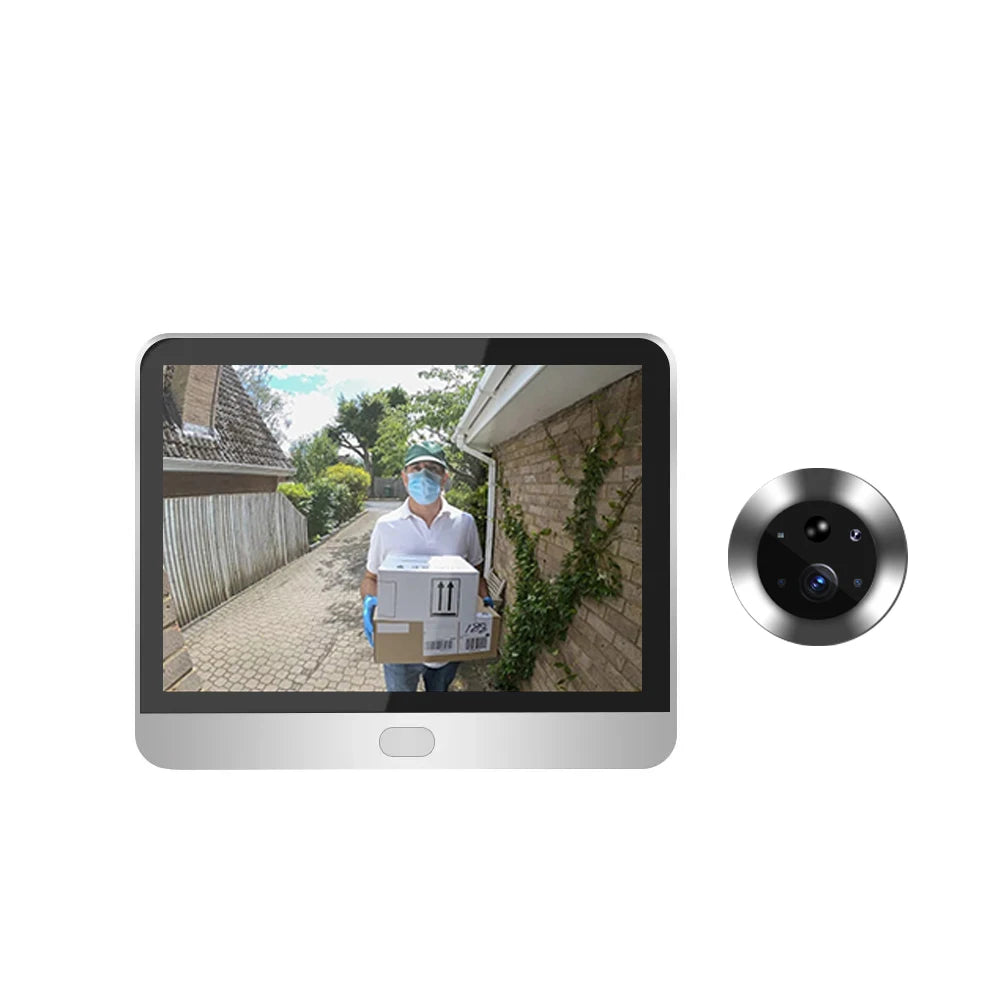 Battery-Mini Wifi Peephole 1080P 2.4G Automatic Sensing Door Eye Camera 4.3-inch Digital Access Control Video Door Chime