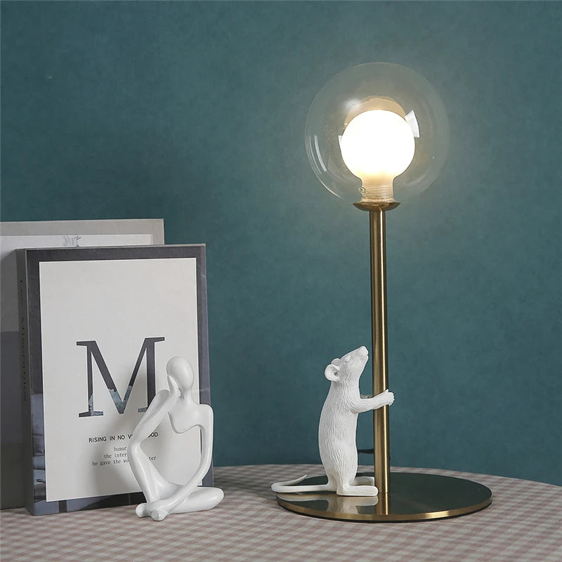 Modern Decorative Floor Lamps Resin Animal Stand Lamps LED Desk Lights Mouse Table Lamps Home Decor Desk Lamp Lighting Fixtures