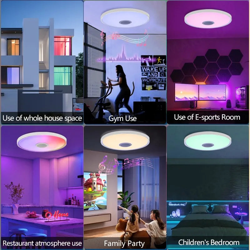 MARPOU Smart Ceiling Lights TUYA RGB Dimming Modern Music Light With Remote Control 32W 45W 47W AC220V For Bedroom Living room