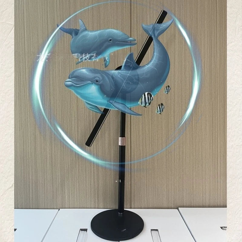 42CM 3D Hologram Fan WiFi 3D Holographic Projector Advertising Display Light HD Holographic Projector for Stores Bars Party Xmas