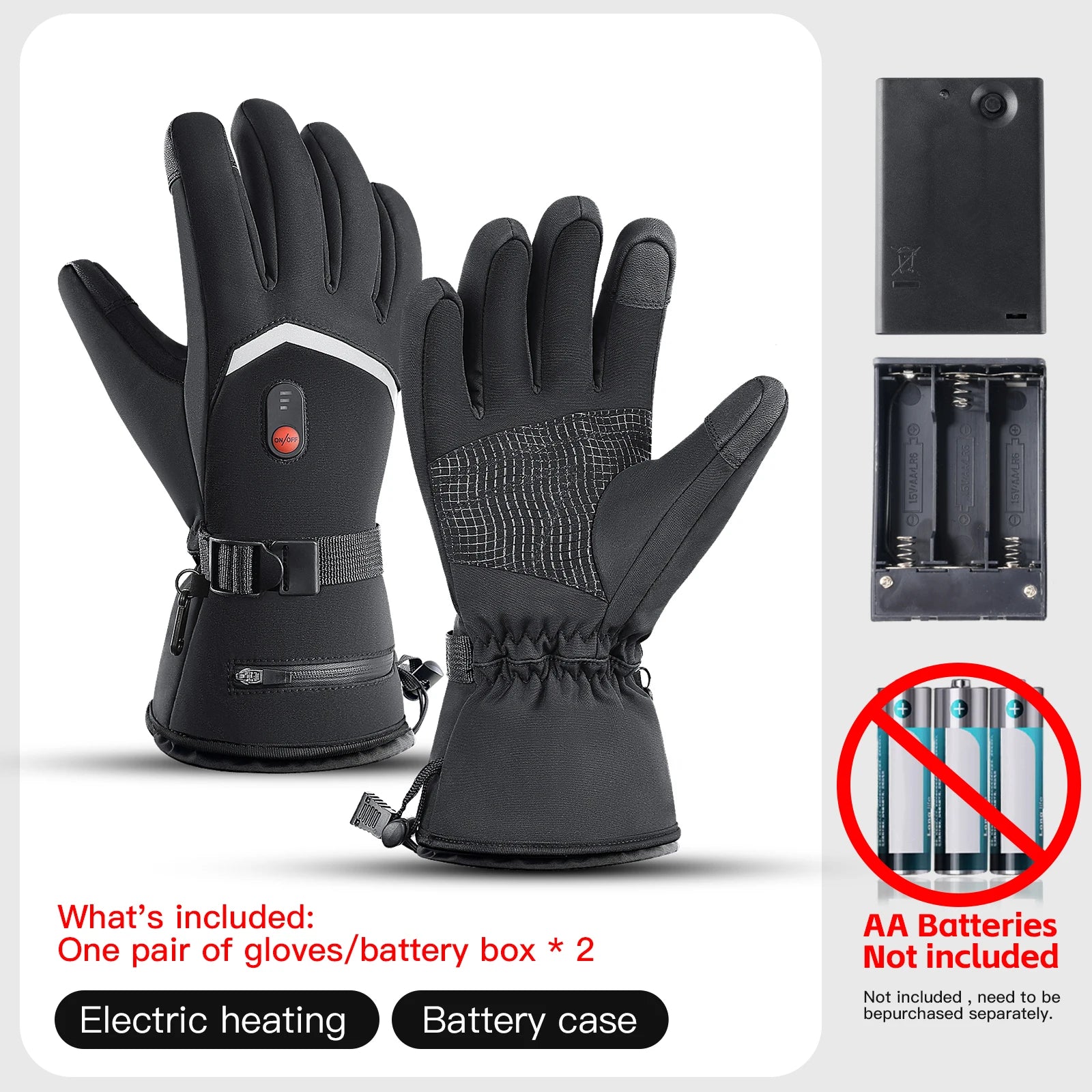 Electric Heated Gloves Motorcycle Winter Moto Heated Gloves Warm Waterproof Rechargeable Heating Thermal Gloves For Snowmobile