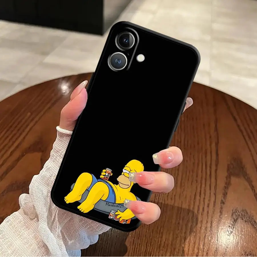 Simpson's Father's Daily Routine Soft Back Phone Cover Case for iPhone X XS XR 7 8 12 13 Mini 15 Plus 11 17 16 Pro Max SE 17Air